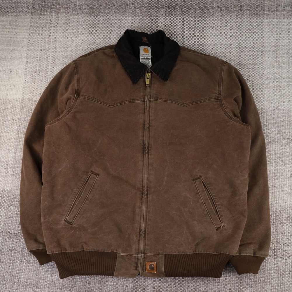 Carhartt J14 CHT Santa Fe Jacket Chestnut Brown Quilted Canvas XL Tall Mens